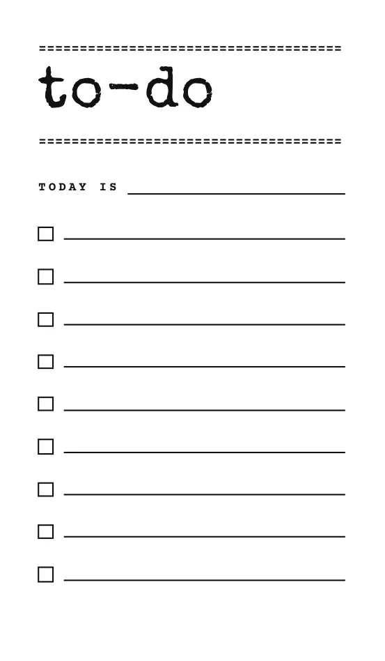 Blocco to-do Dattilo